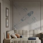 Beige Velvet Luxury Bed