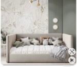 Noha'S Beige Velvet Bed