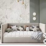 Noha'S Beige Velvet Bed