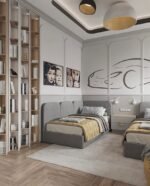 Lujain Bed, Gray Velvet