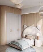 Elegant Beige Velvet Bed