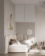 Emerald Velvet Beige Bed