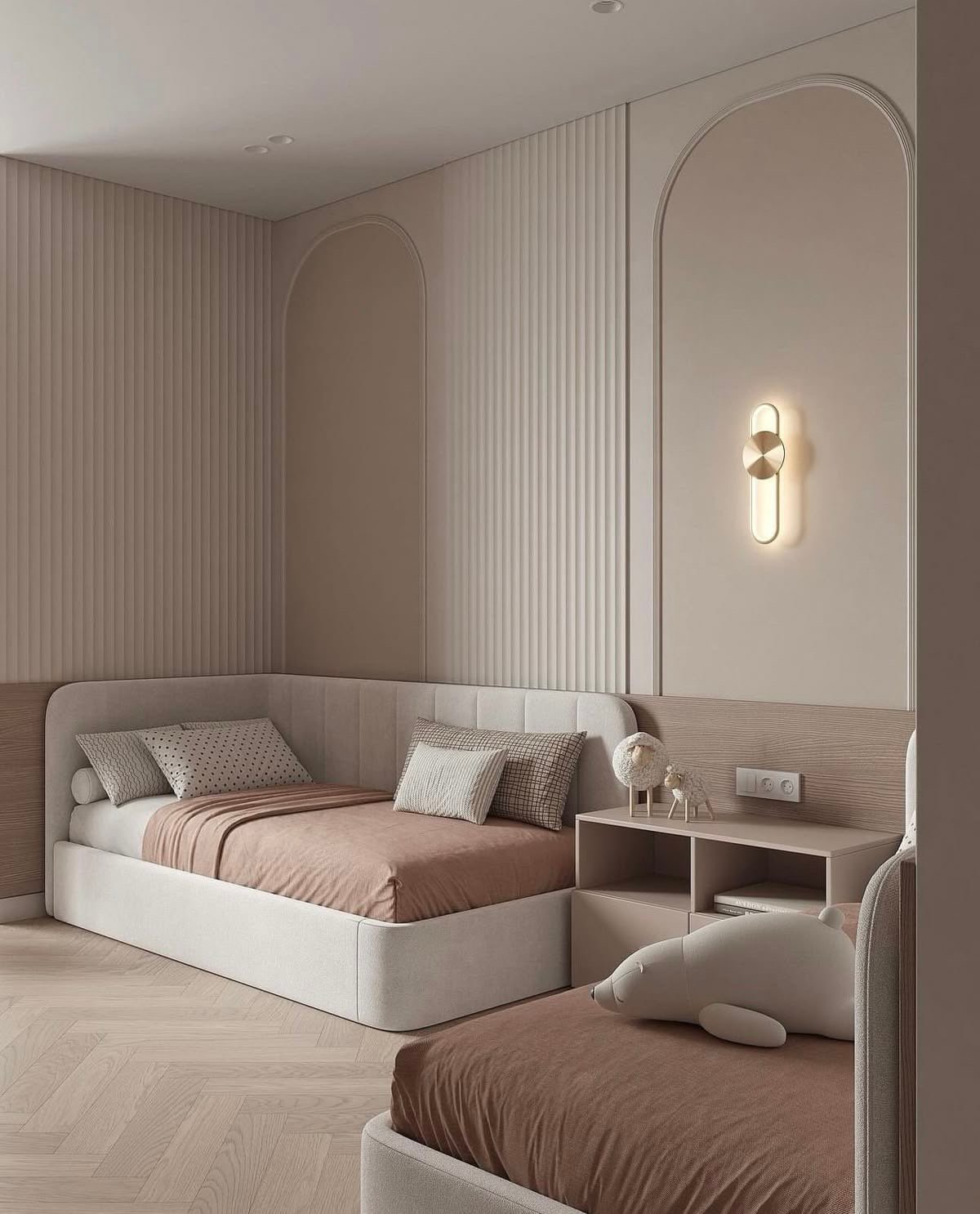 IMG_2914 Beige Velvet Bed - Image 1