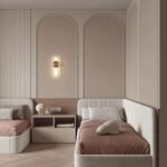 Elegant Beige Velvet Bed