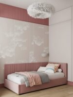 سرير دجي مخمل زهري