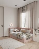 سرير ميس مخمل زهري