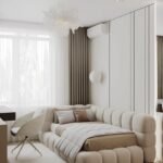 Beige Velvet Moon Bed