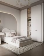 Badr Velvet Beige Bed - Image 3