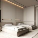 Lama'S Beige Velvet Bed