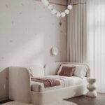 Haifa'S Beige Velvet Bed