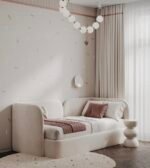 Haifa'S Beige Velvet Bed - Image 3