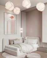 Beige Velvet Tranquility Bed