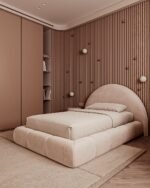 ⁦سرير رحاب مخمل بيج⁩ - الصورة ⁦4⁩