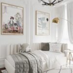 سرير ميثاق مخمل بيج