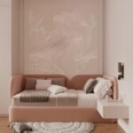 سرير بسمة مخمل زهري