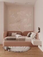 سرير بسمة مخمل زهري - الصورة 3