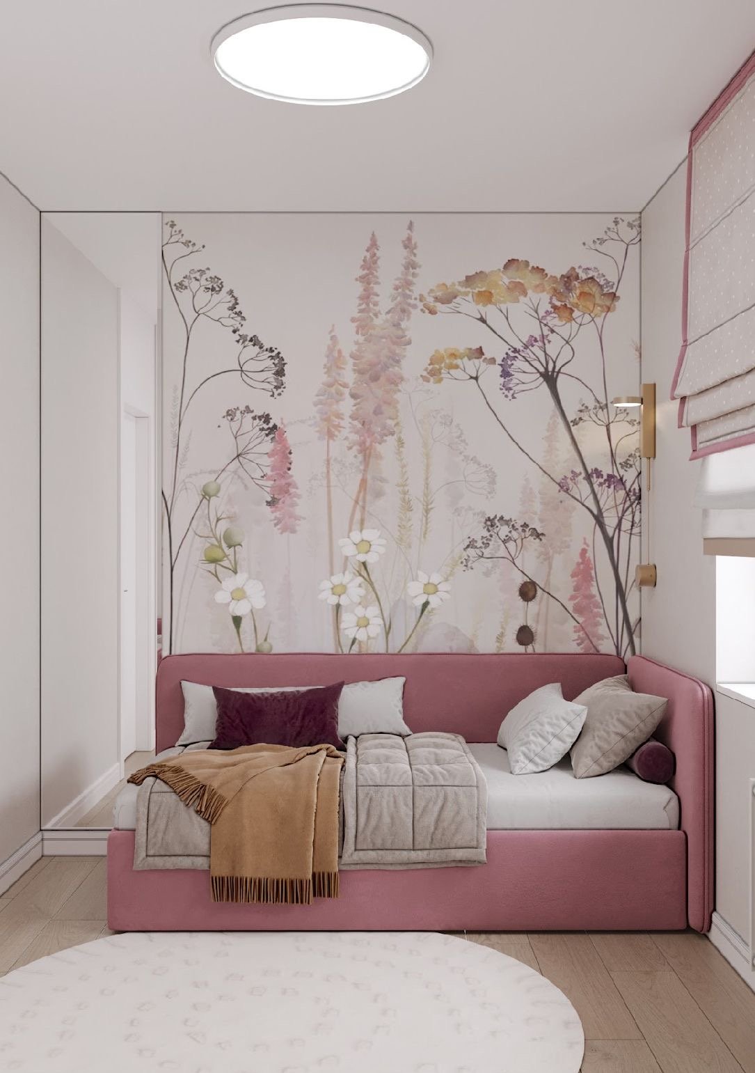 IMG_3013 سرير لين مخمل زهري - الصورة 1