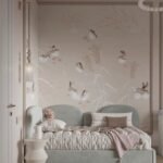 سرير ملاء مخمل أخضر