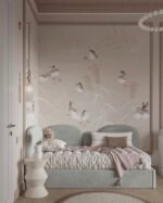 سرير ملاء مخمل أخضر