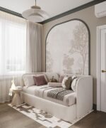 ⁦سرير نعومة مخمل بيج⁩ - الصورة ⁦2⁩