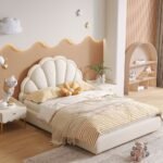 Nouran Velvet Off-White Bed