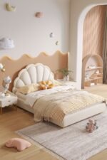 Nouran Velvet Off-White Bed - Image 2