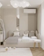 سرير دارا مخمل بيج