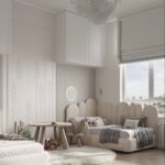 سرير وجد مخمل بيج