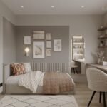 سرير ود مخمل بيج