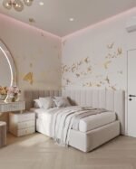 سرير شوق مخمل بيج - الصورة 2