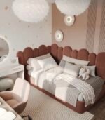 ⁦سرير نورا مخمل خمري⁩ - الصورة ⁦3⁩