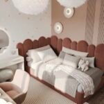 سرير نورا مخمل خمري