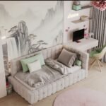 ⁦سرير غفوة مخمل بيج⁩ - الصورة ⁦3⁩