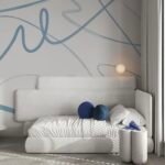 سرير وقاد مخمل بيج