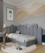 Gray Velvet Safe Bed