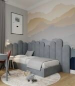 Gray Velvet Safe Bed - Image 3