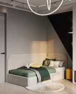 Beige Linen Bed - Image 3