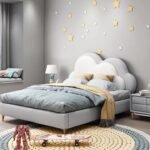 Gray Velvet Sofa Bed With Beige Accents - Image 2