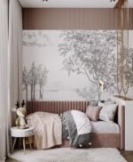 سرير مطوى مخمل زهري