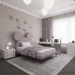 سرير ركون مخمل بيج