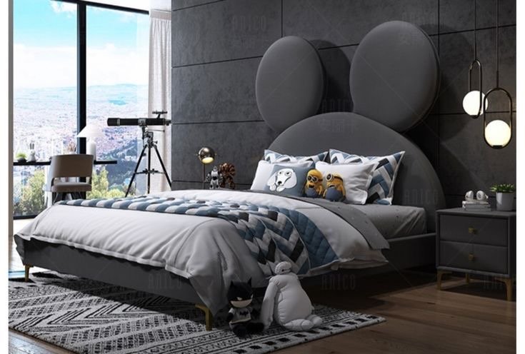 IMG_3135 سرير سكينة مخمل رصاصي – فخامة المخمل وراحة نوم مثالية