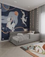 سرير فسحة مخمل رمادي