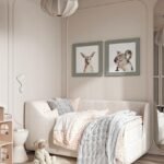 سرير مقر كتان بيج