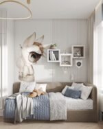 سرير استراحة مخمل بيج - الصورة 3