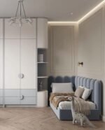 سرير مأتمة مخمل رمادي - الصورة 3