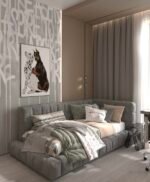 ⁦سرير رقد مخمل متعدد الألوان⁩ - الصورة ⁦4⁩