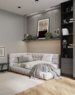 ⁦سرير رقد مخمل متعدد الألوان⁩ - الصورة ⁦3⁩