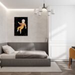 سرير ارتخاء كتان رصاصي