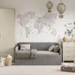 سرير تهدئة مخمل رصاصي