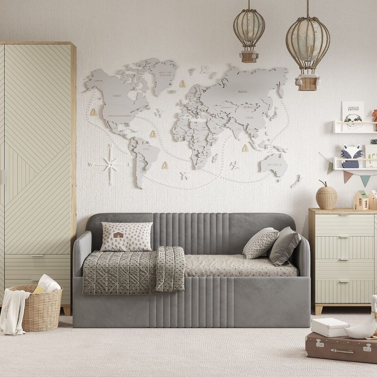 IMG_3170 سرير تهدئة مخمل رصاصي - الصورة 1